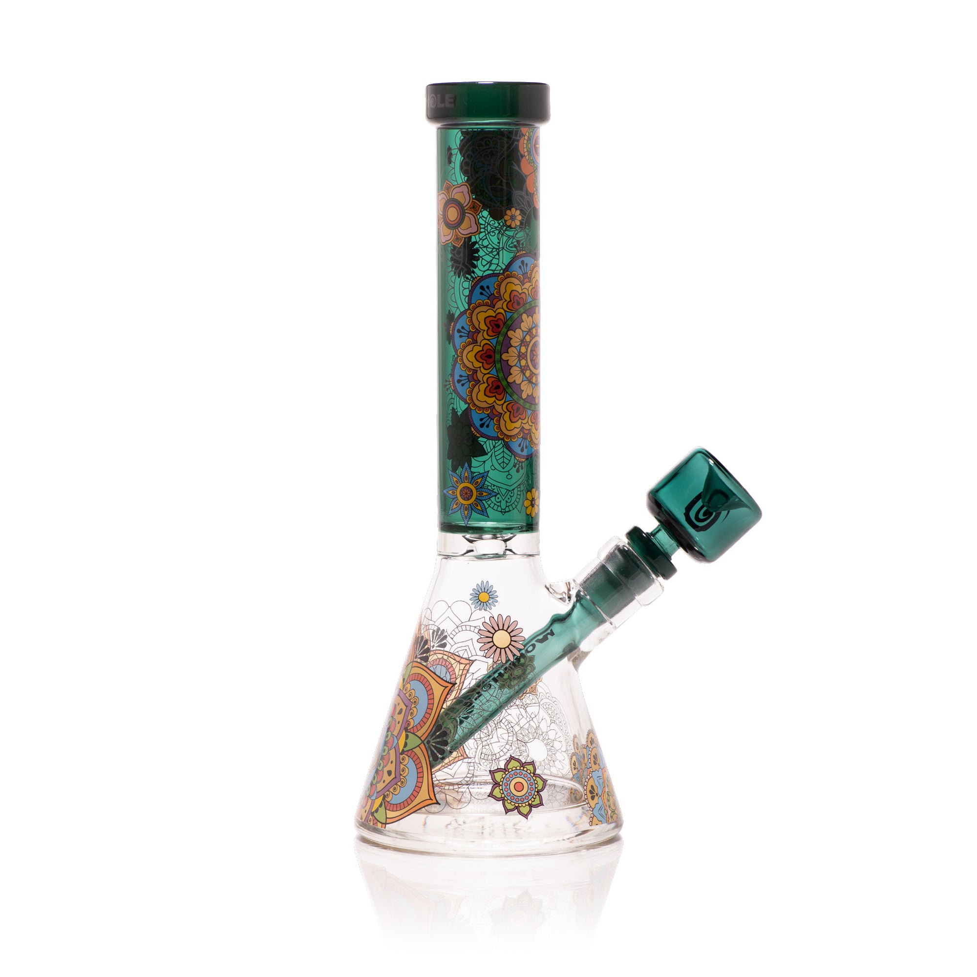 Mandala Myriad Teal 10" Mini Beaker Bong