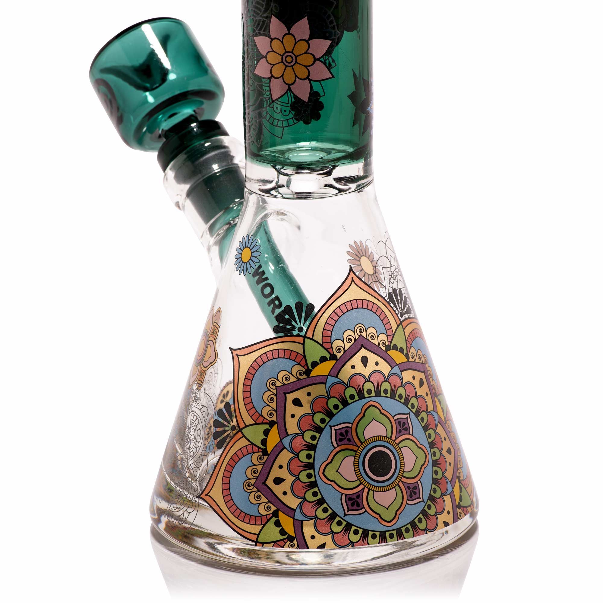 Mandala Myriad Teal 10" Mini Beaker Bong