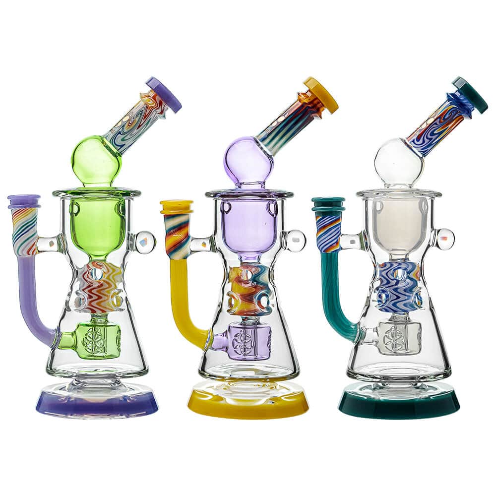 Calibear Wigwag Straight Fab Torus V2 Encased Two Opals W/ Seed of Life Perc