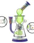 Calibear Wigwag Straight Fab Torus V2 Encased Two Opals W/ Seed of Life Perc