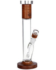 Pulsar Wood on Glass Straight Tube Water Pipe - 14.25" / 14mm F