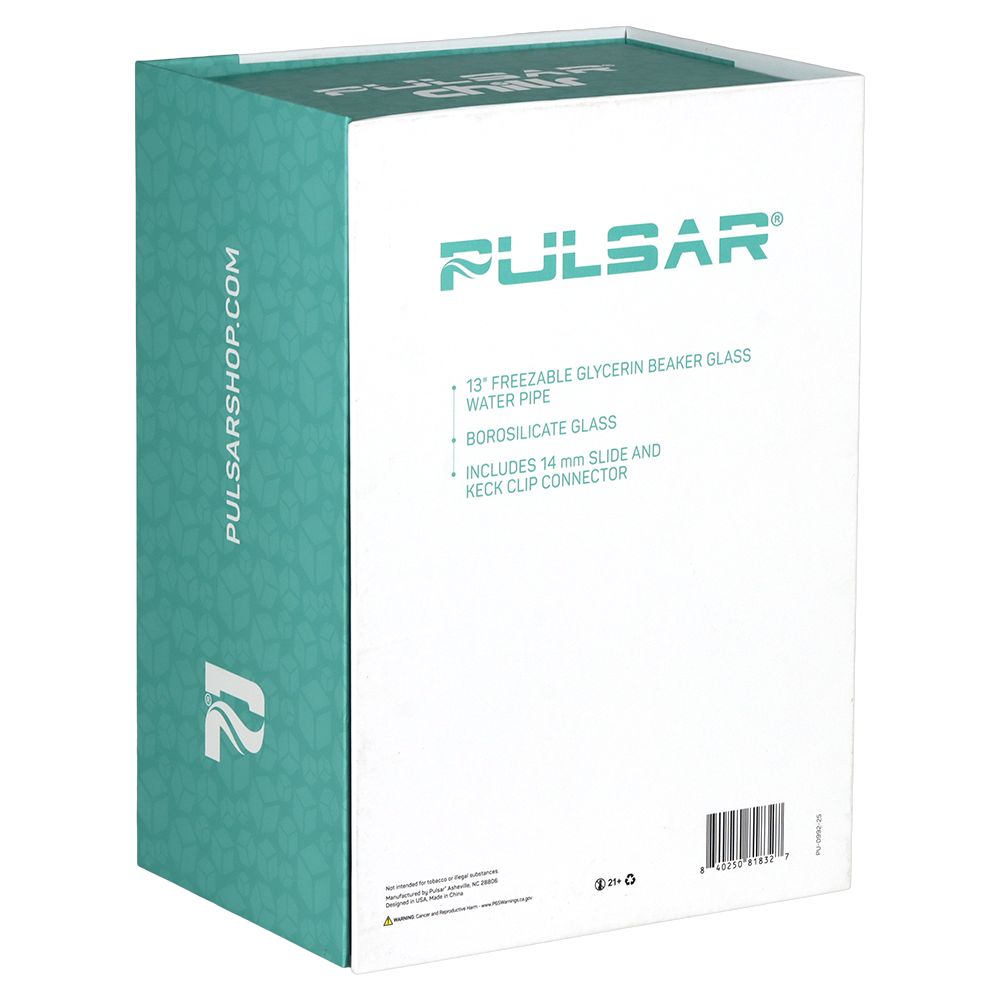 Pulsar Chillr Glycerin Beaker Glass Water Pipe - 13" / 14mm F / Blue