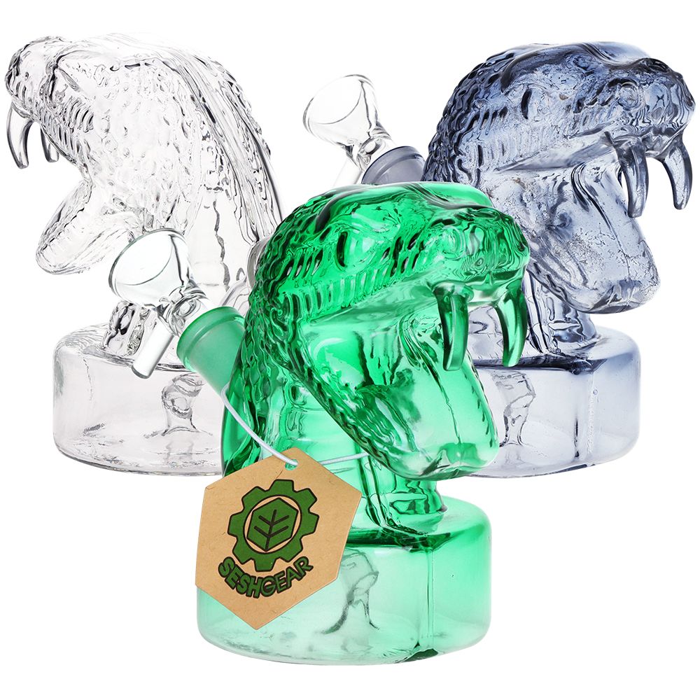3CT BUNDLE - SeshGear Striking Snake Glass Water Pipe - 4.75" / 14mm F / Assorted Colors