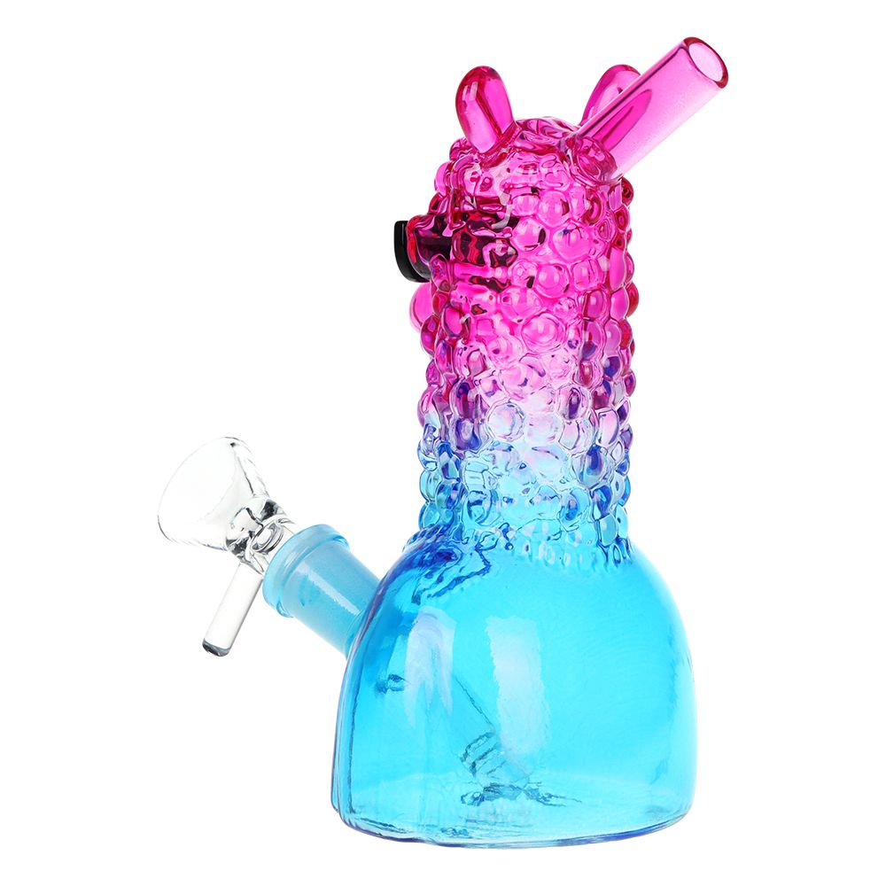 3CT BUNDLE - SeshGear Laid Back Llama Water Pipe - 6" / 14mm F / Assorted Ombre Colors