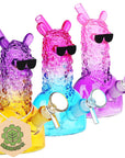3CT BUNDLE - SeshGear Laid Back Llama Water Pipe - 6" / 14mm F / Assorted Ombre Colors