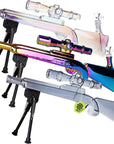 SeshGear Sniper Rifle Electroplated Glass Water Pipe w/ Stand - 19.75" / 14mm F / Clear, Smoke, Rainbow