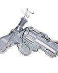 3CT BUNDLE - SeshGear Snub Nose Revolver Glass Water Pipe - 7.5" / 14mm F / Clear, smoke, electroplated