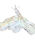 3CT BUNDLE - SeshGear Snub Nose Revolver Glass Water Pipe - 7.5" / 14mm F / Clear, smoke, electroplated