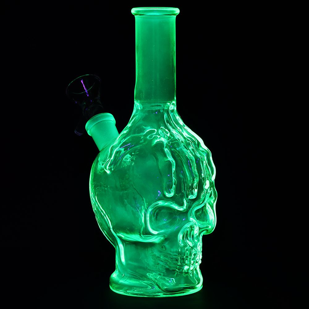 3CT BUNDLE - SeshGear Drippy Skullz Glass Water Pipe - 7" / 14mm F / Assorted Colors