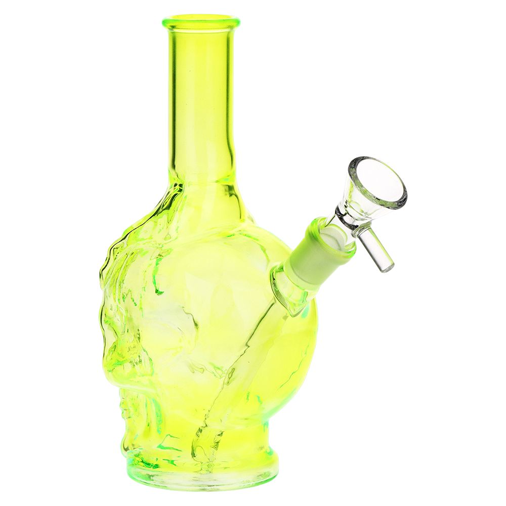 3CT BUNDLE - SeshGear Drippy Skullz Glass Water Pipe - 7" / 14mm F / Assorted Colors
