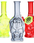 3CT BUNDLE - SeshGear Drippy Skullz Glass Water Pipe - 7" / 14mm F / Assorted Colors