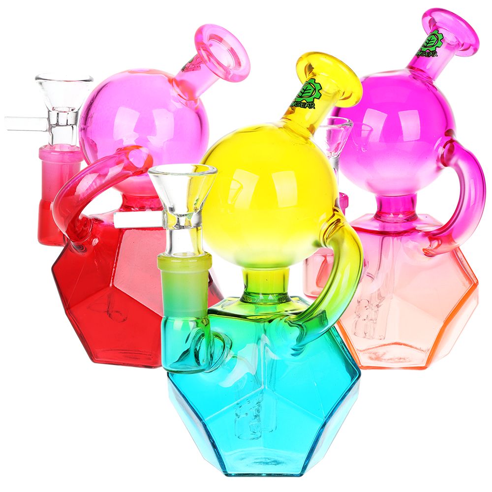 3CT BUNDLE - SeshGear Quantum Recycler Glass Water Pipe - 5.5" / 14mm F / Assorted Colors