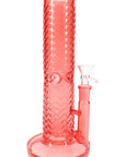 Wave-Texture Straight Shooter Bong “Ripple Rocket” – 10″ – Showerhead Perc – Ice Pinch