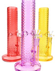 Wave-Texture Straight Shooter Bong “Ripple Rocket” – 10″ – Showerhead Perc – Ice Pinch