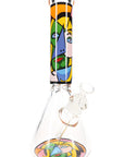 GoG Picasso Mosaic Beaker Bong – 13½″ – Ice Pinch – Assorted