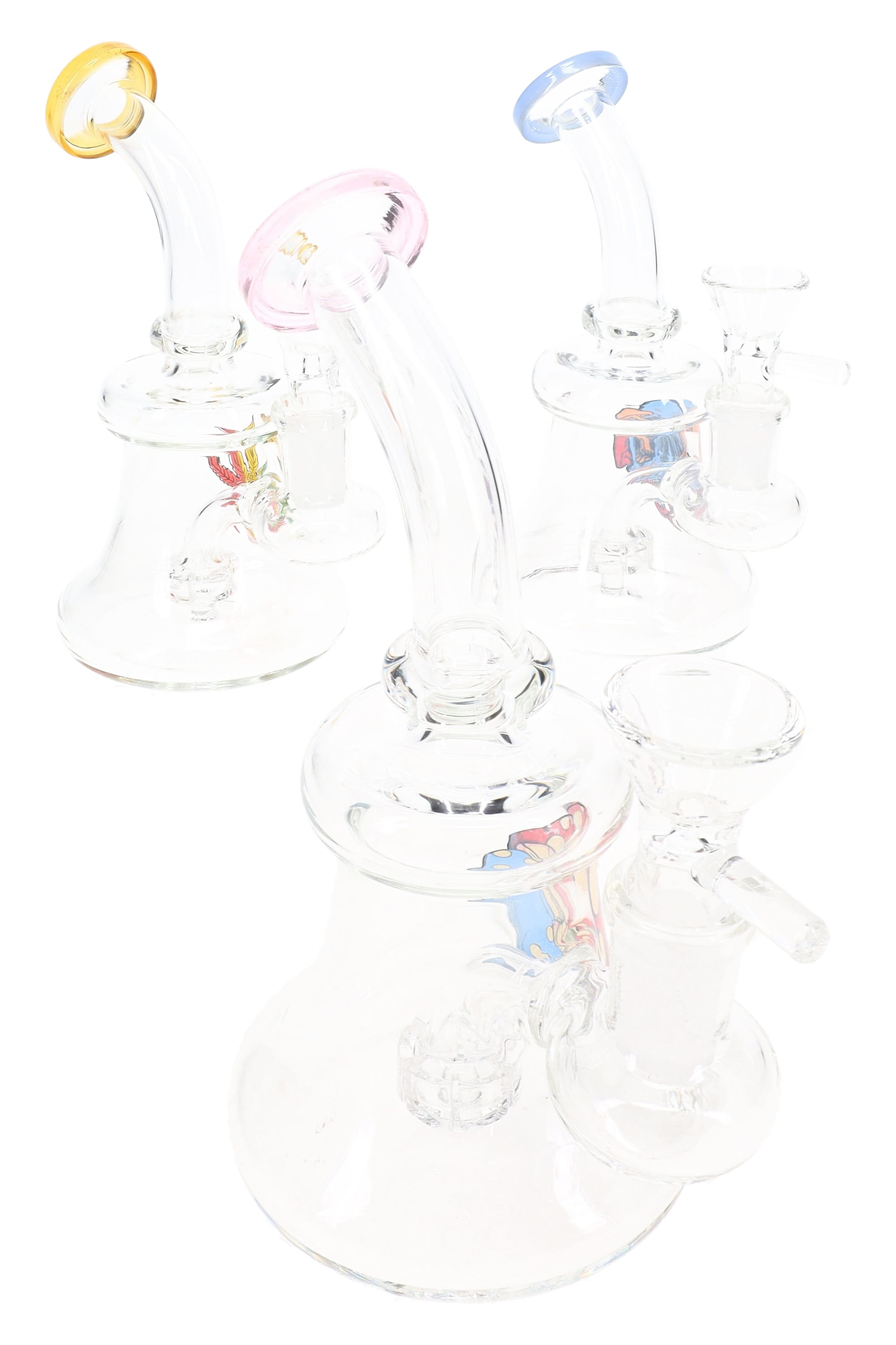 GoG Decal Stemless Beaker Bong – 6″ – Showerhead Perc – Assorted