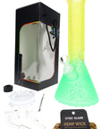 Glass Beaker Bong Gift Set “Boxed Lift” – Ice Pinch – 12½″
