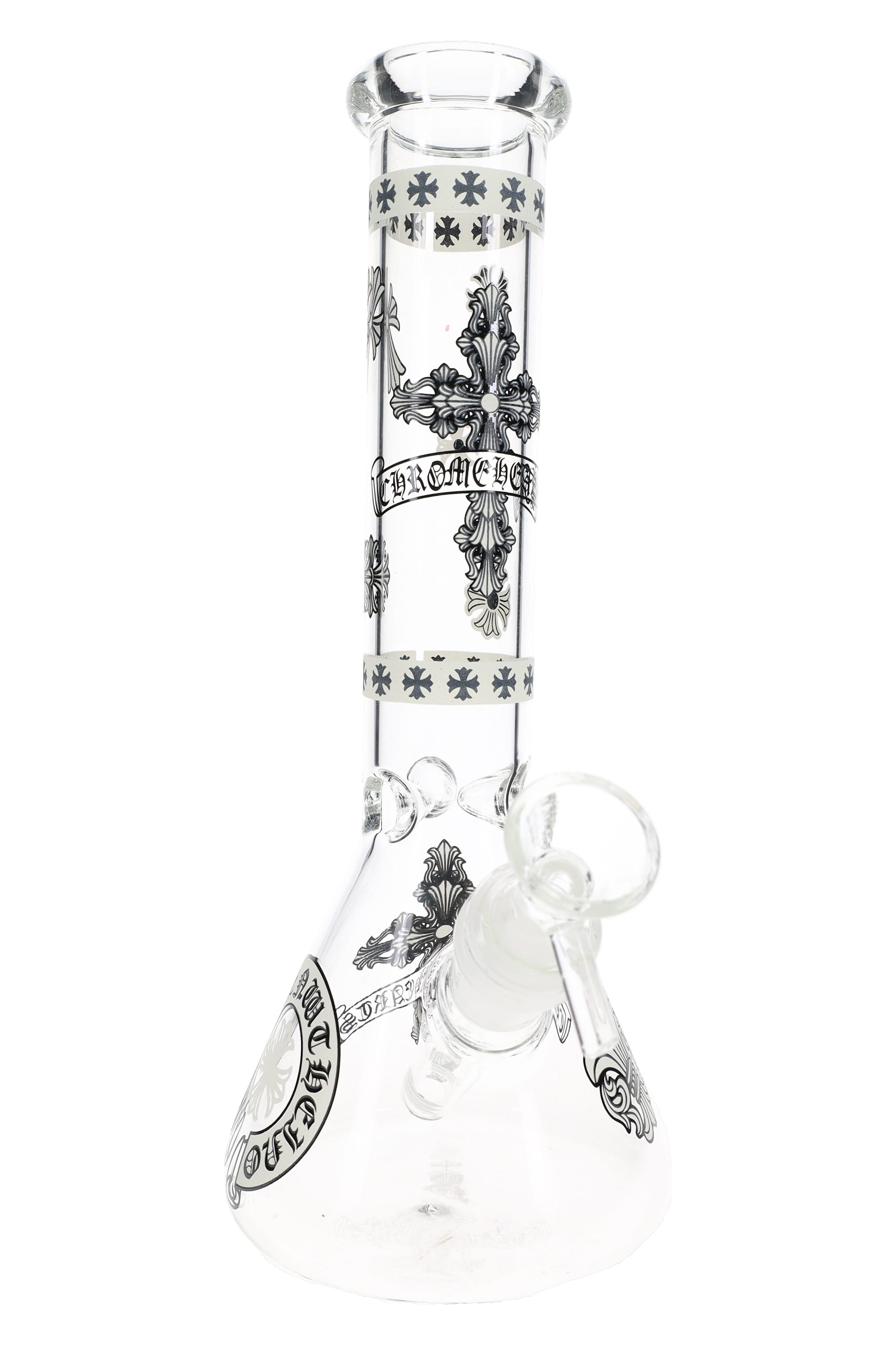 Glow-in-the-Dark Glass Beaker Bong “Holy Glow” – Ice Pinch – 10″ – Assorted