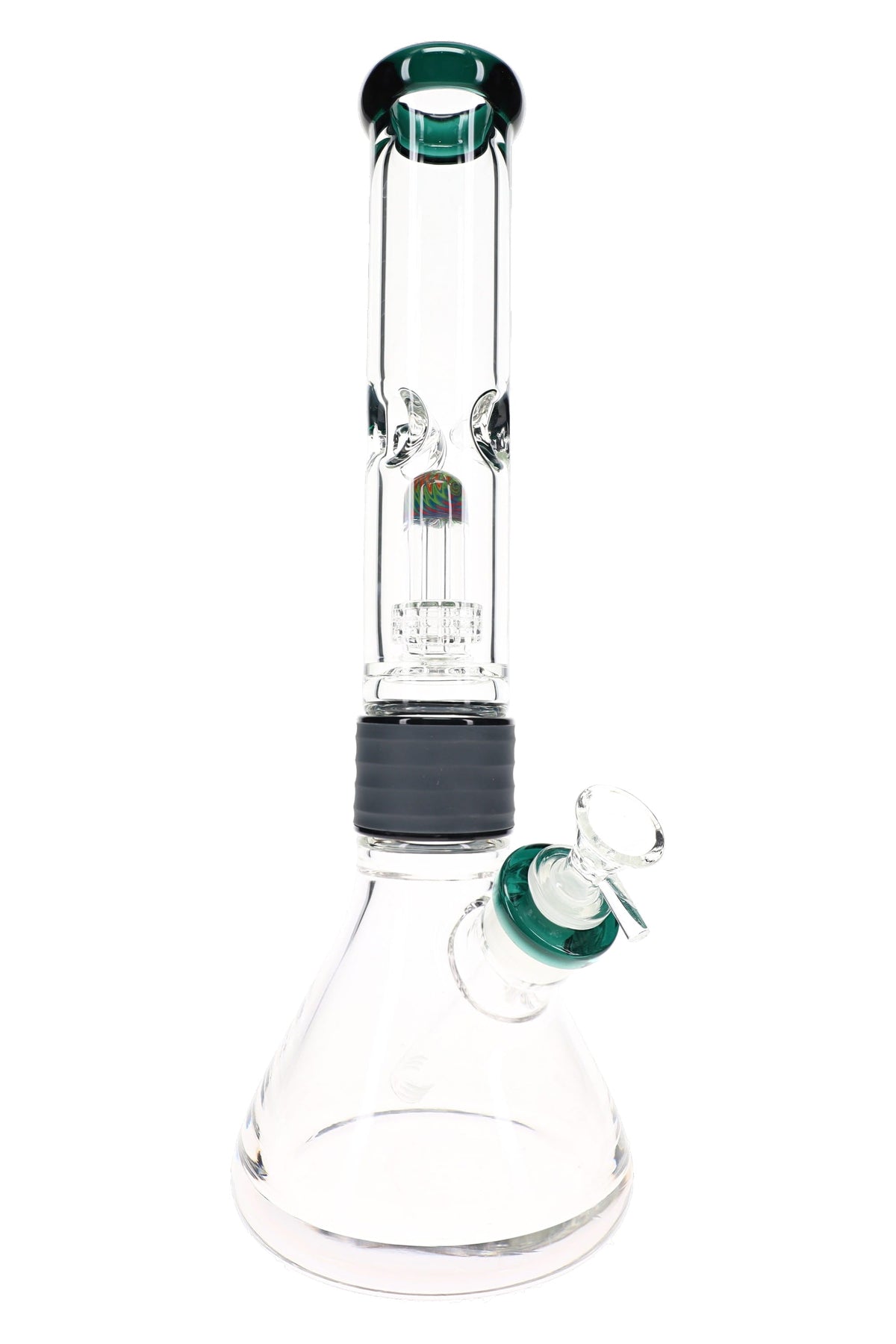 Two-Part Dome Matrix Glass Beaker Bong “Split Stack” – 15½″