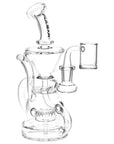 Pulsar Kicked Back Recycler Rig - 7.5" / 14mm F / Clear