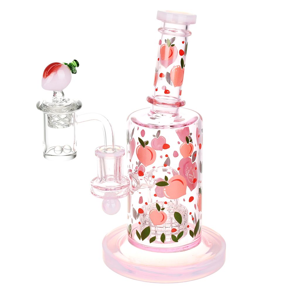 Pulsar Fruit Series Peaches &amp; Cream Glow in The Dark Dab Rig Kit - 8" / 14mm F
