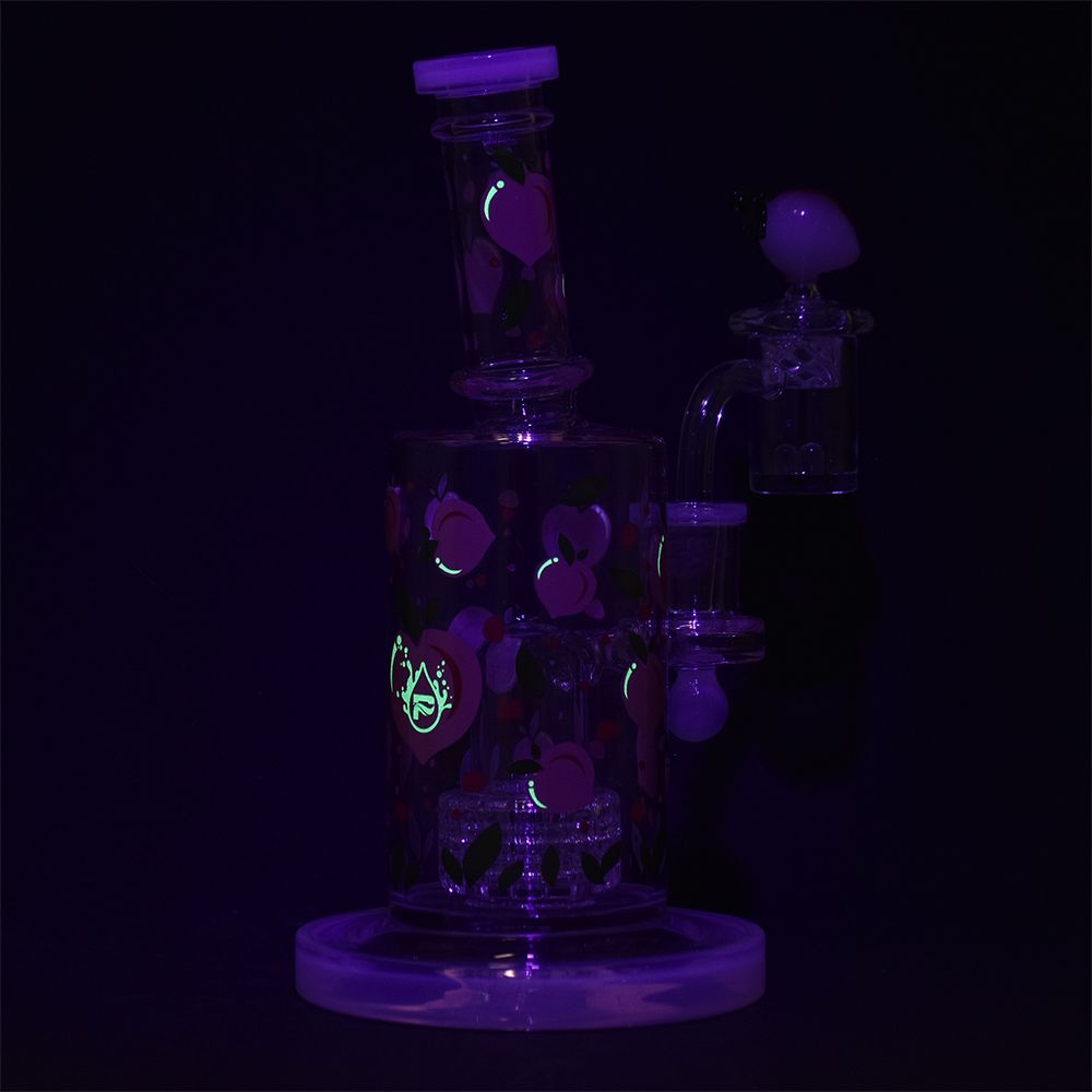 Pulsar Fruit Series Peaches &amp; Cream Glow in The Dark Dab Rig Kit - 8" / 14mm F