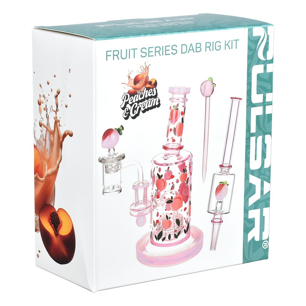 Pulsar Fruit Series Peaches &amp; Cream Glow in The Dark Dab Rig Kit - 8" / 14mm F