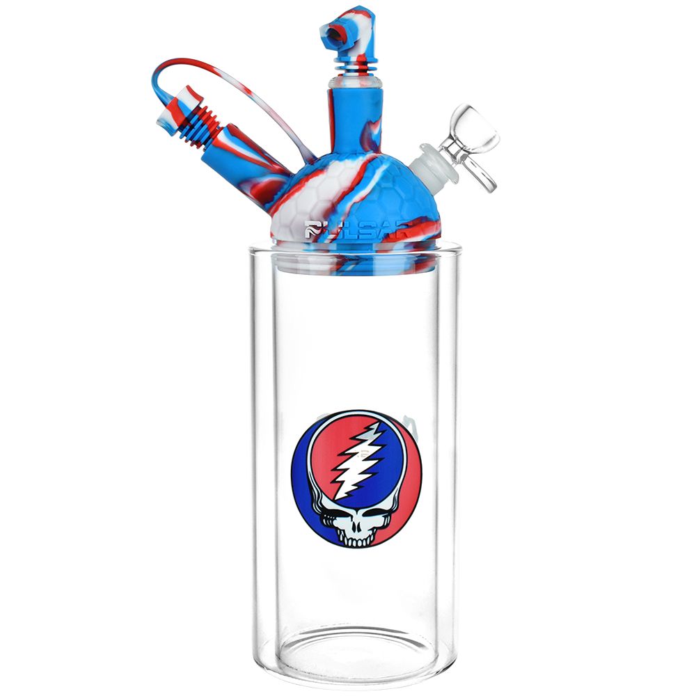 Grateful Dead x Pulsar Silicone &amp; Glass Gravity Water Pipe - 11"/14mm F