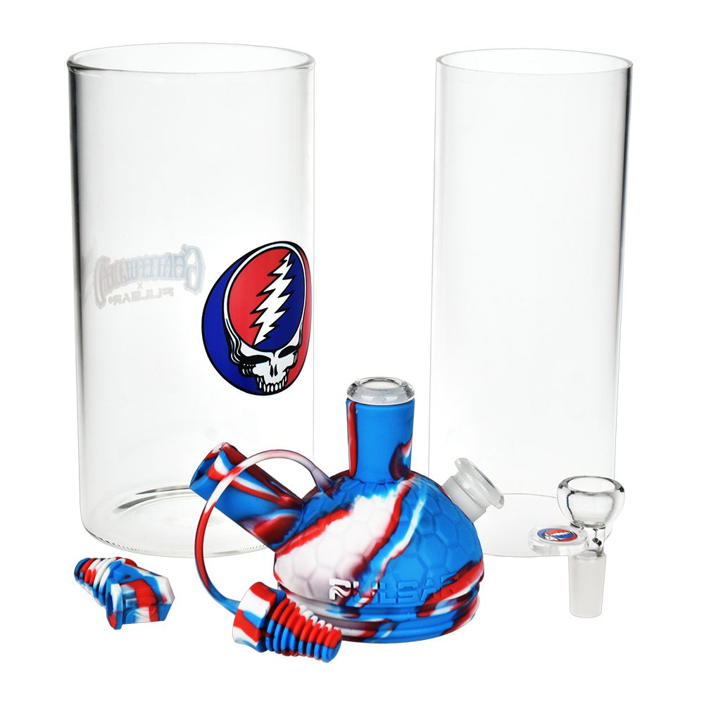 Grateful Dead x Pulsar Silicone &amp; Glass Gravity Water Pipe - 11"/14mm F