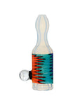 Calibear Premium Glass Chillum Pipe W/ Wigwag Swirls & Dichro Marble