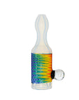 Calibear Premium Glass Chillum Pipe W/ Wigwag Swirls & Dichro Marble
