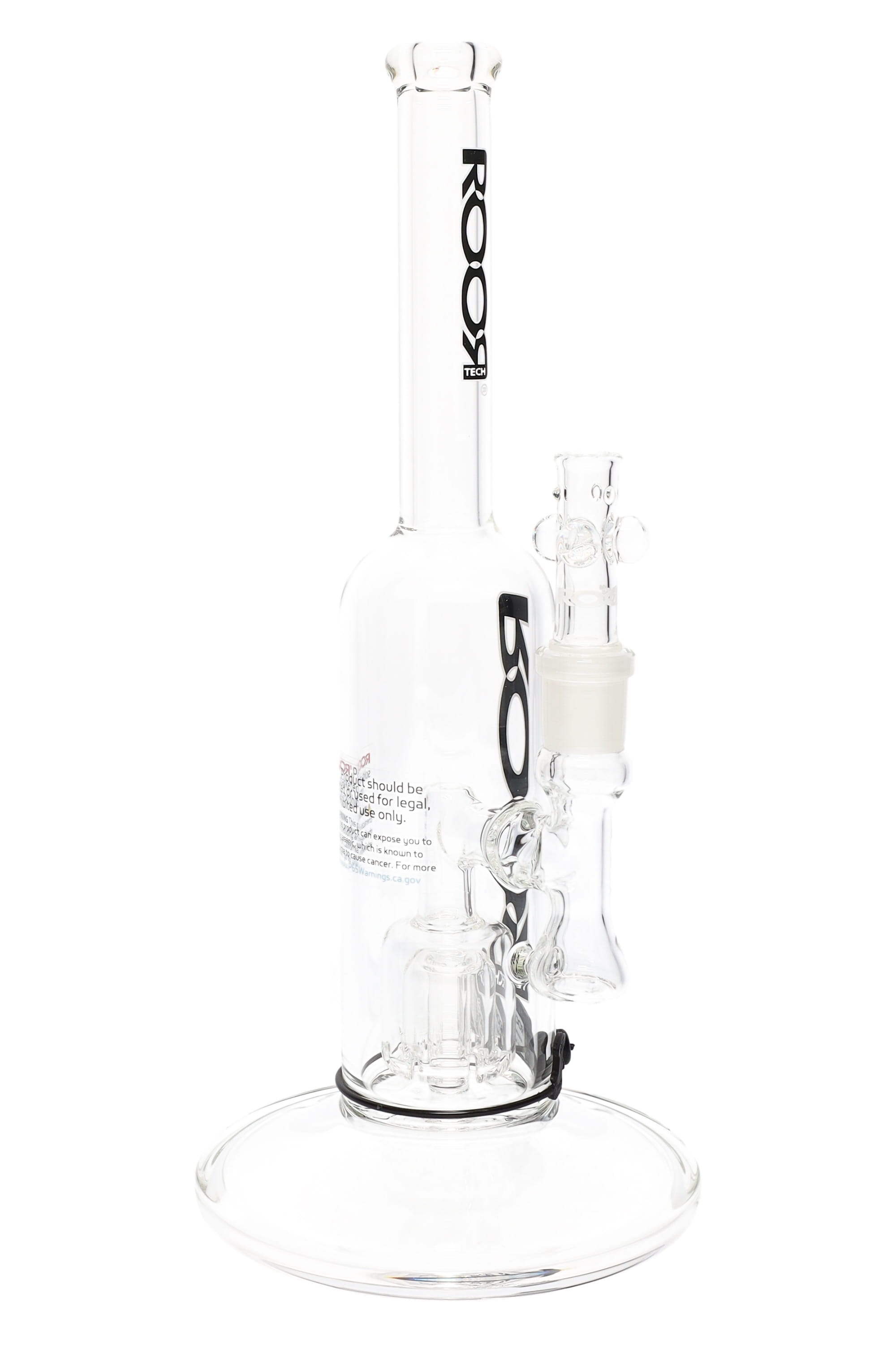 ROOR Tech Stemless Straight Tube Bong – Barrel Perc – 12″ – Clear