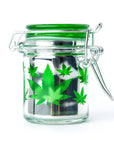 AIRTIGHT GLASS GREEN LEAF STORAGE CONTAINER
