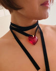 Bold In Red Black Sash Necklace