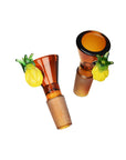 Pulsar Fruit Series Pineapple Express Herb Pipe Glow Duo - 10" / 14mm F