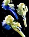 Silver-Fumed Spiky Monster Glass Hammer Bubbler “Reef Beast” – 8″