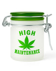 AIRTIGHT FROSTED GLASS HIGH MAINTENANCE STASH JAR
