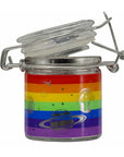AIRTIGHT GLASS RAINBOW GALAXY STORAGE JAR WITH CLAMPING LID
