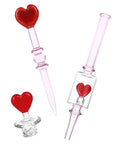 Pulsar Valentine's Love Hearts Glass Dab Rig Set - 8.5" / 14mm F