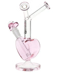 Pulsar Double Kiss Heart Glass Water Pipe - 11" / 14mm F