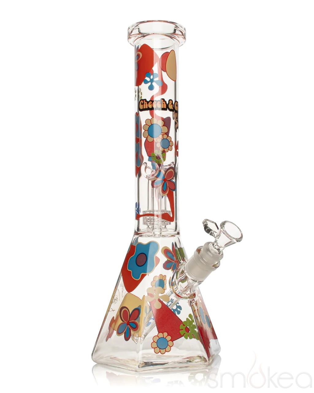 Cheech &amp; Chong 15" Power to the Flower Dual Chamber Hex Beaker Bong
