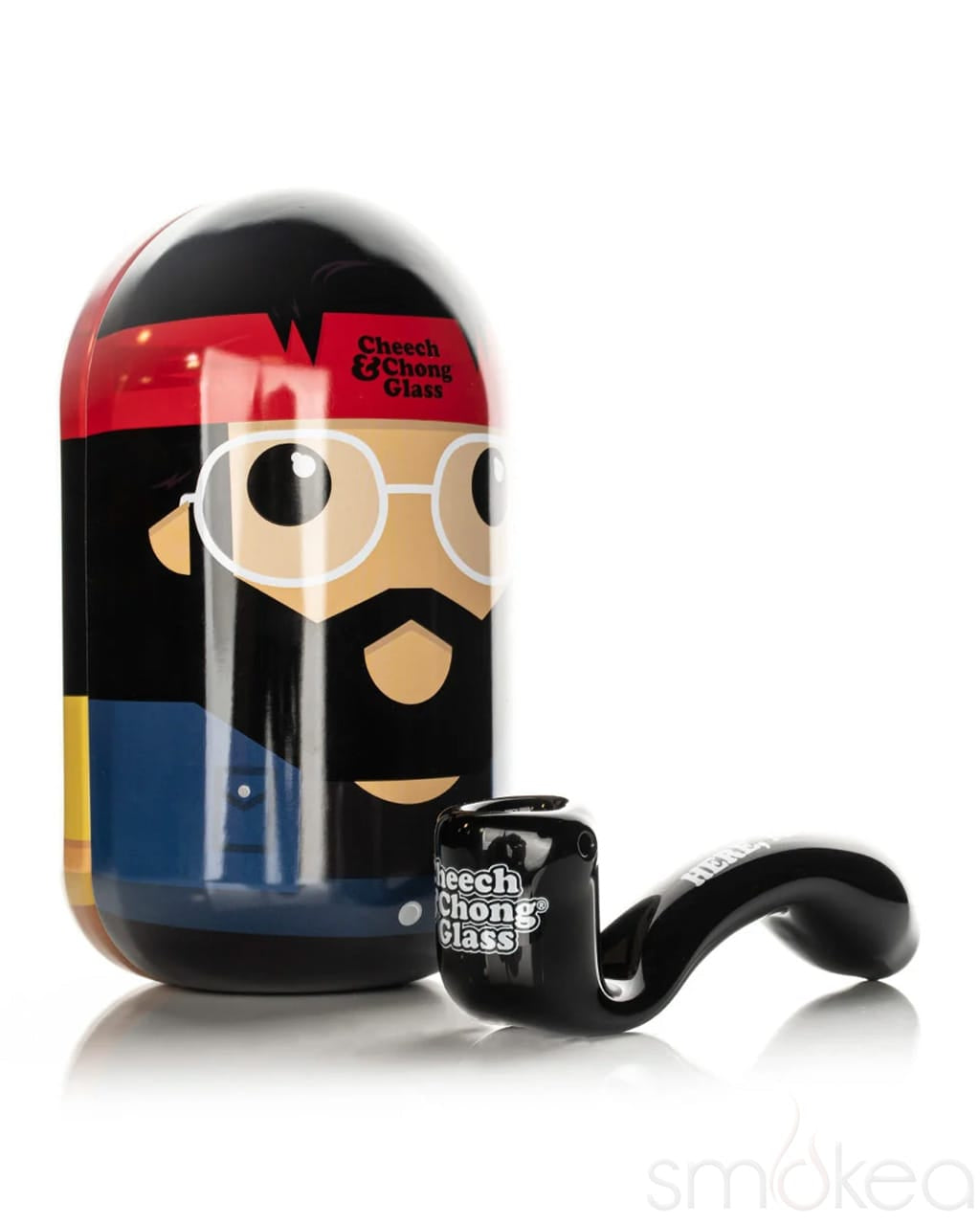 Cheech &amp; Chong 5.5" Dave's Not Here, Man Sherlock Pipe in Collectible Tin