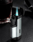 Triple Jet Silver Torch Lighter