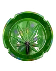 TIE DYE POLYSTONE LEAF ROUND ASHTRAY