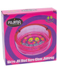 PURPLE WE'RE ALL MAD HERE GLASS ASHTRAY