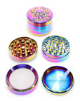 Rainbow Metal 4-Part Herb Grinder “Skull Bloom” – 2″ (52 mm)