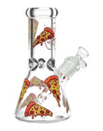 Pulsar Pizza Design Glass Beaker Water Pipe - 7.75" / 14mm F