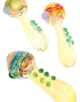 Color Changing Swirl Striped Glass Hand Pipe “Marble Cascade” – 4½″