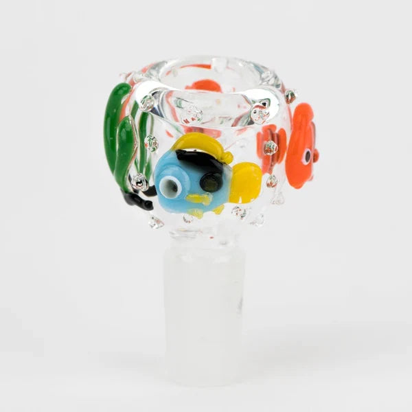 Ink Blue Koi 18" Full Color Beaker Bong x Empire Glassworks Fishbowl Bowl