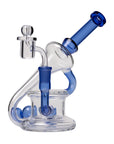 Human Grade 7.5" Recycler 45 (Triple Marble) Glass Rig Water Pipe